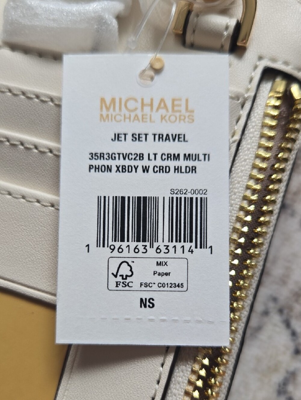 Michael Kors Metallic Ivory Monogram Crossbody Phone Pouch - Picture 3 of 5